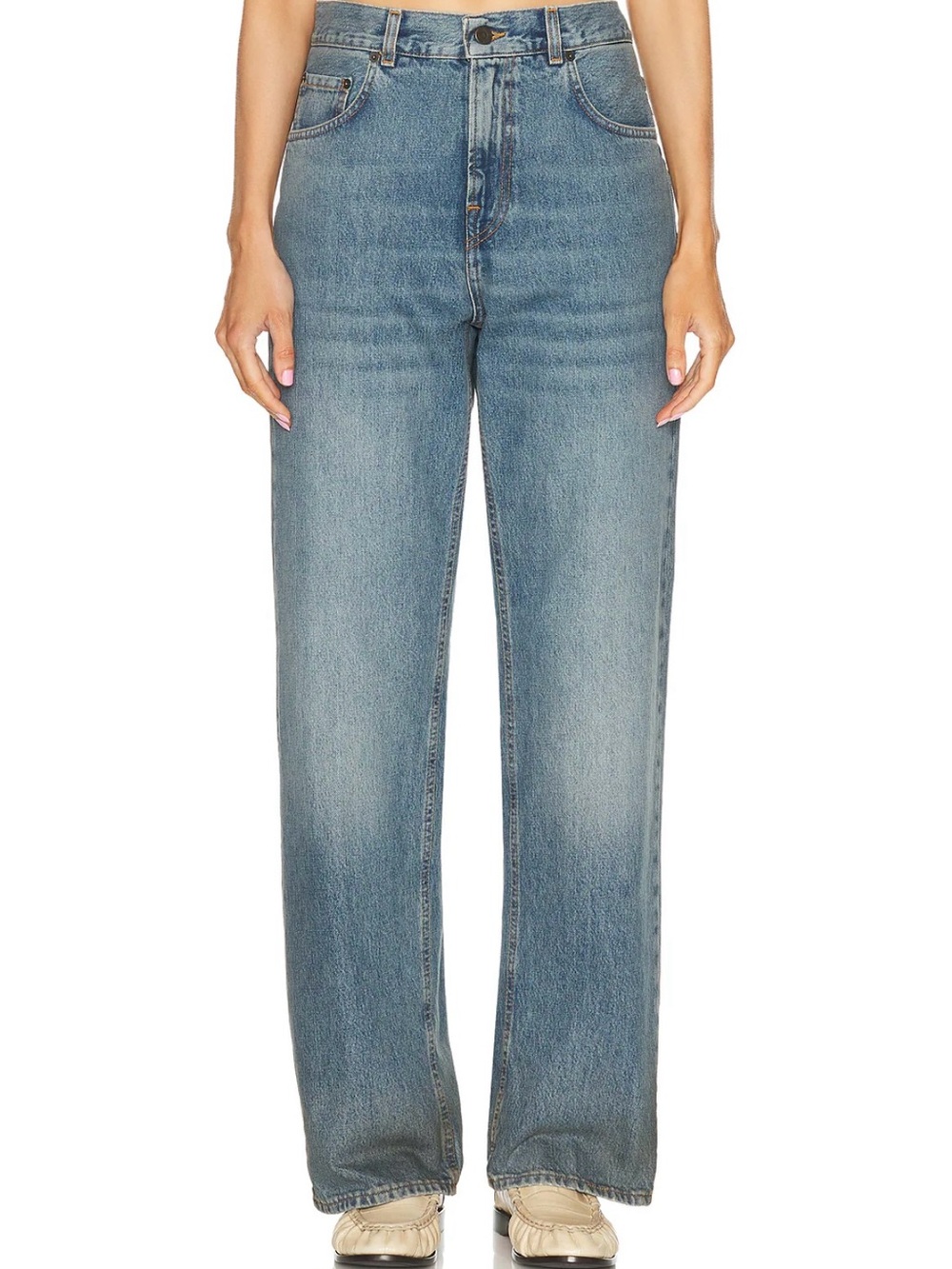 Haikure Bonnie Straight Leg Jeans in Wash Oil Blue Size 26